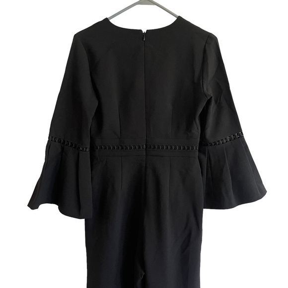 Eliza J Black Bell Sleeve Wide Leg Jumpsuit, Size 2 - Picture 9 of 11